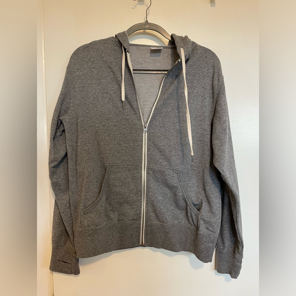 Gray zip-up jacket
